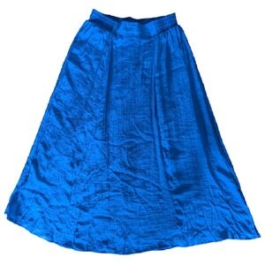 Cato Royal Blue Bell Skirt , Fully Lined, Boho Gauzy Look, Elastic Waist, Small